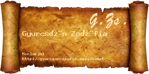 Gyurcsán Zsófia névjegykártya
