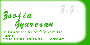 zsofia gyurcsan business card